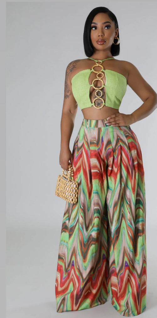 “Botanical Flame” two piece set