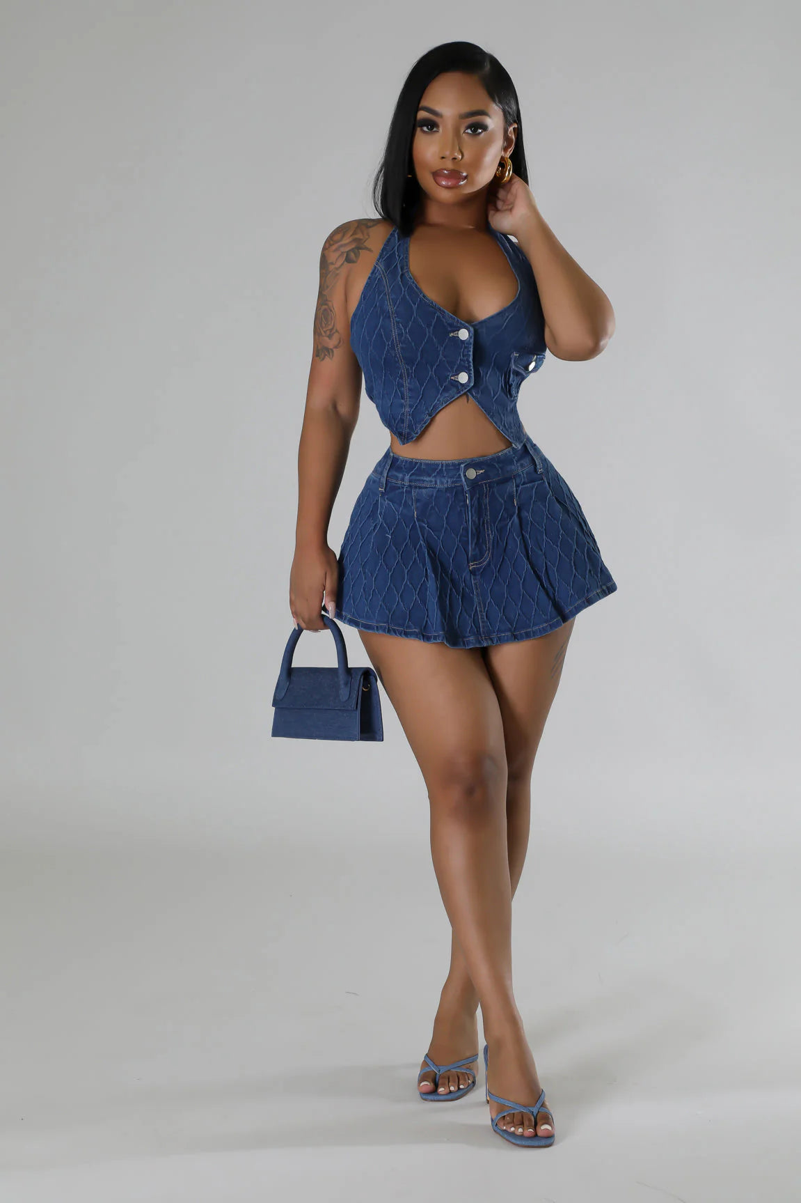 “Denim after Dusk”  Two Piece Set